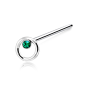 Circular Stone Silver Straight Nose Stud NSKA-646